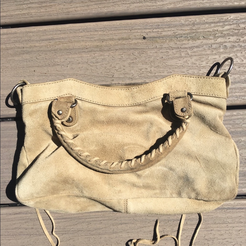 BALENCIAGA TAN SUEDE MOTO BAG - Picture 7 of 10
